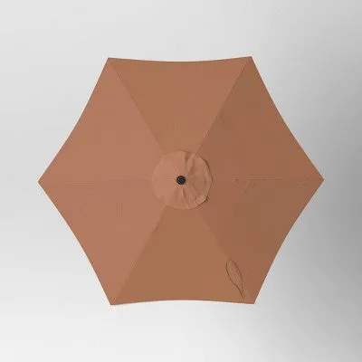 6' Round Outdoor Patio Market Umbrella Cosmic Rust with Black Pole - Room Essentials
