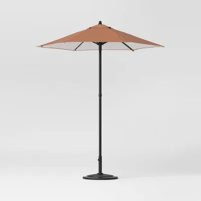 6' Round Outdoor Patio Market Umbrella Cosmic Rust with Black Pole - Room Essentials