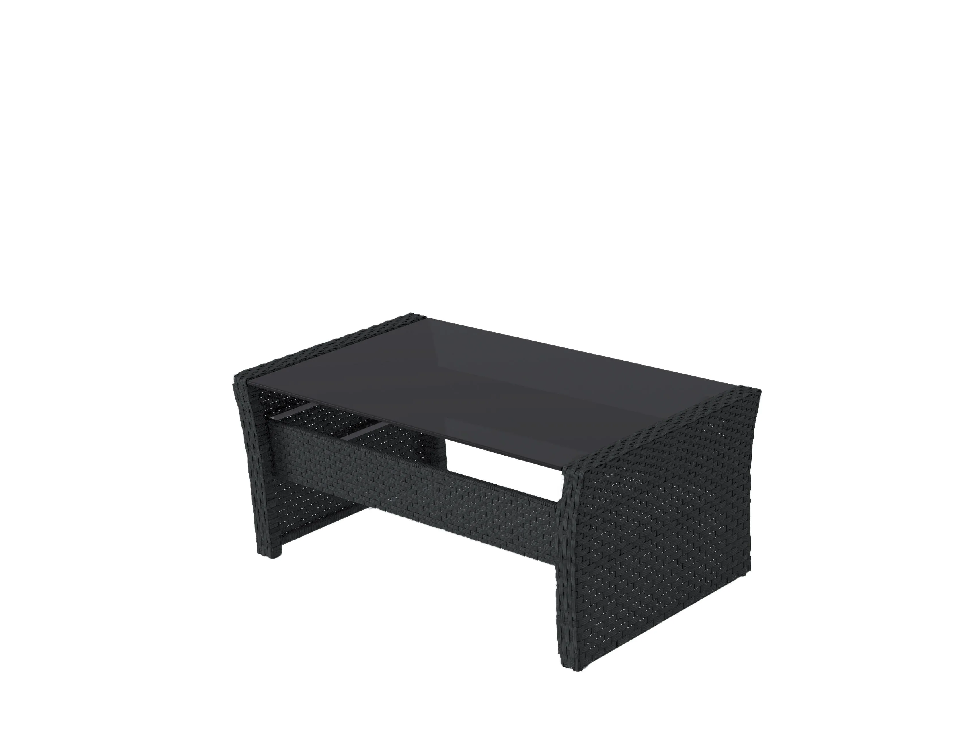 Black and Grey 4pc Wicker Patio Set
