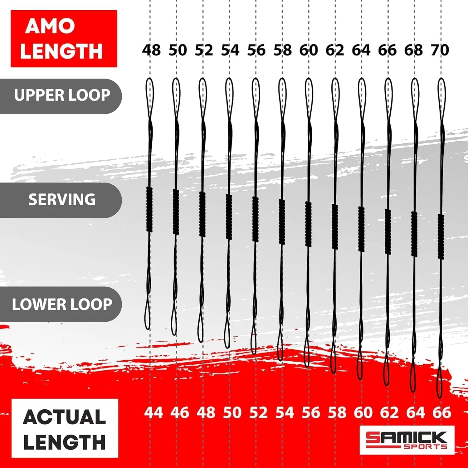 Dacron Bow String Replacement for Archery Recurve Traditional & Longbow Bows Bowstring - Sizes 12, 14, 16 Strands - Length Sizes 44-70 Inches