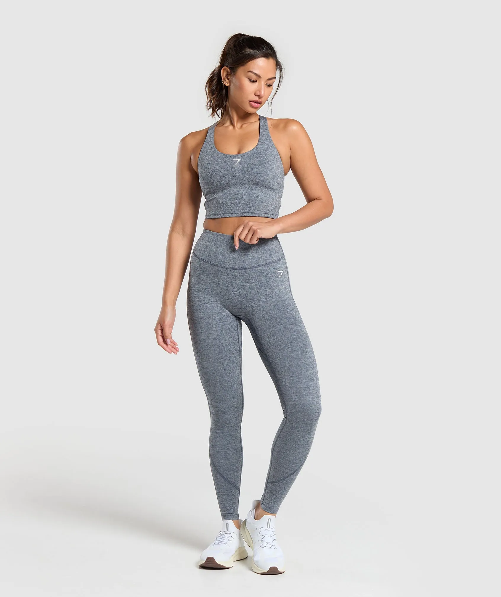 Gymshark Heart Marl Leggings - Titanium Blue