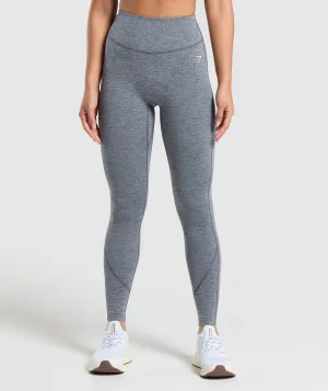 Gymshark Heart Marl Leggings - Titanium Blue