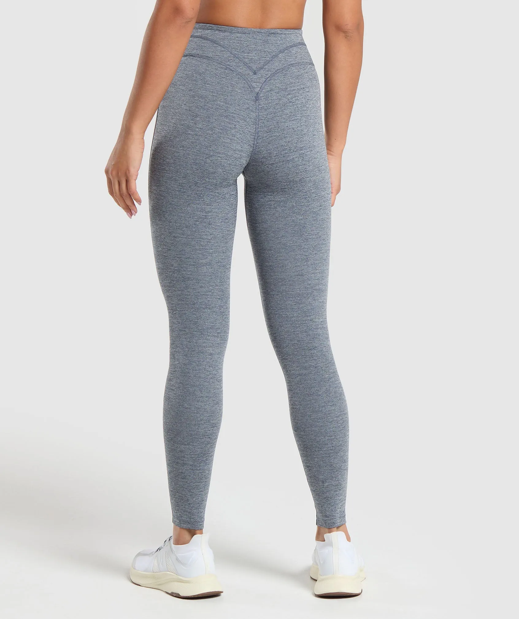 Gymshark Heart Marl Leggings - Titanium Blue