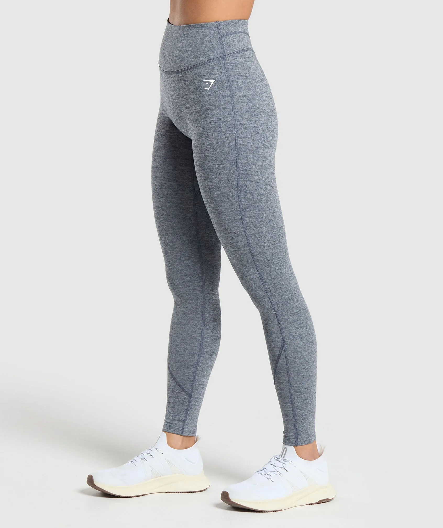 Gymshark Heart Marl Leggings - Titanium Blue