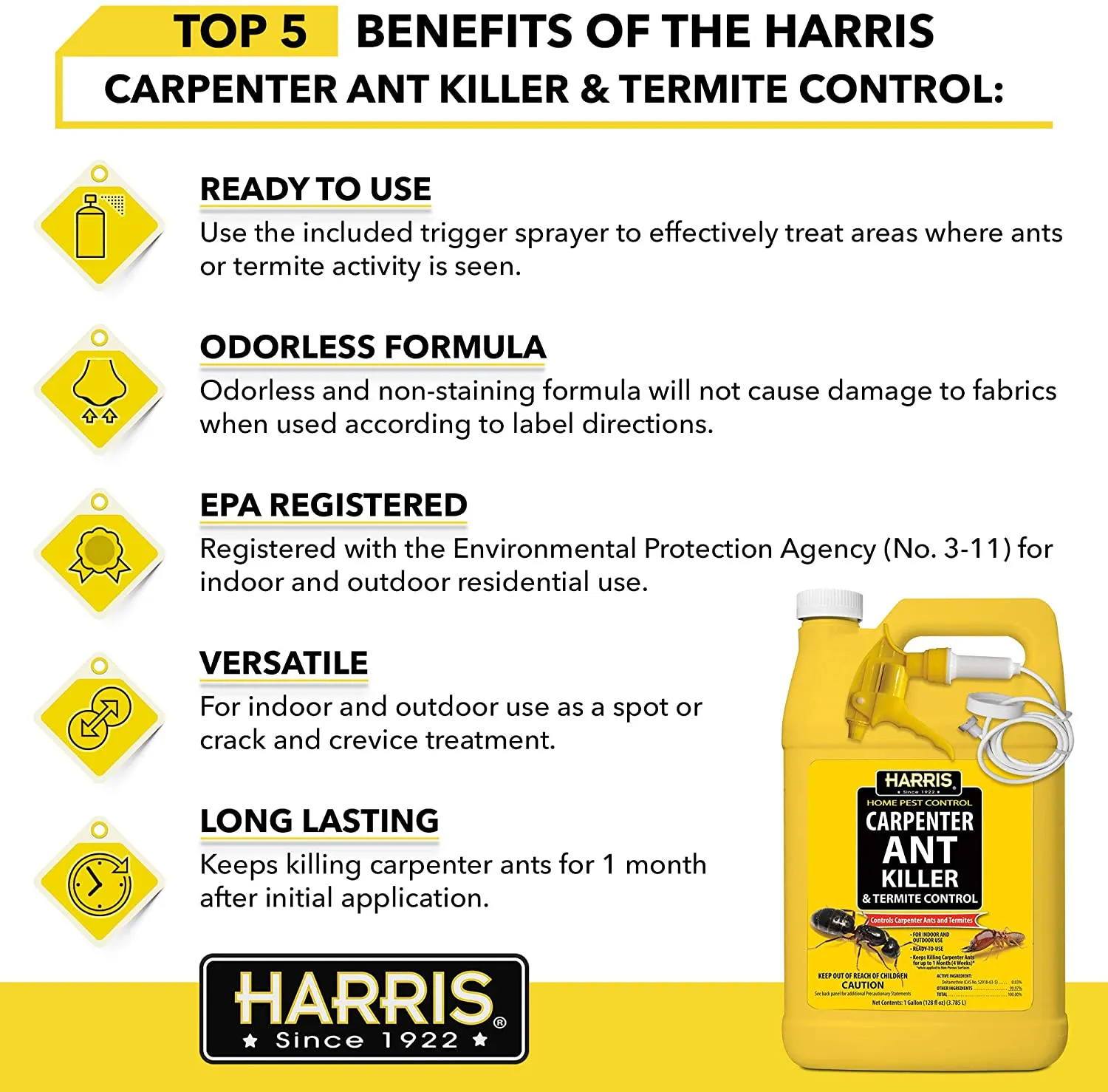Harris Home Pest Control Carpenter Ant Killer & Termite Control (128 fl. oz.)