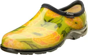 Sloggers Original Waterproof Rain and Garden Shoe for Women Outdoor Slip-On Garden Clog - Made in The USA with Premium Comfort Insole and Arch Support - Bold Poppies Lt Green, Size 8