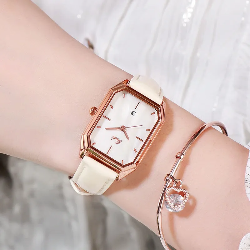 Women's Watch Trendy Simple Casual Belt Calendar Women's Quartz Waterproof Watch